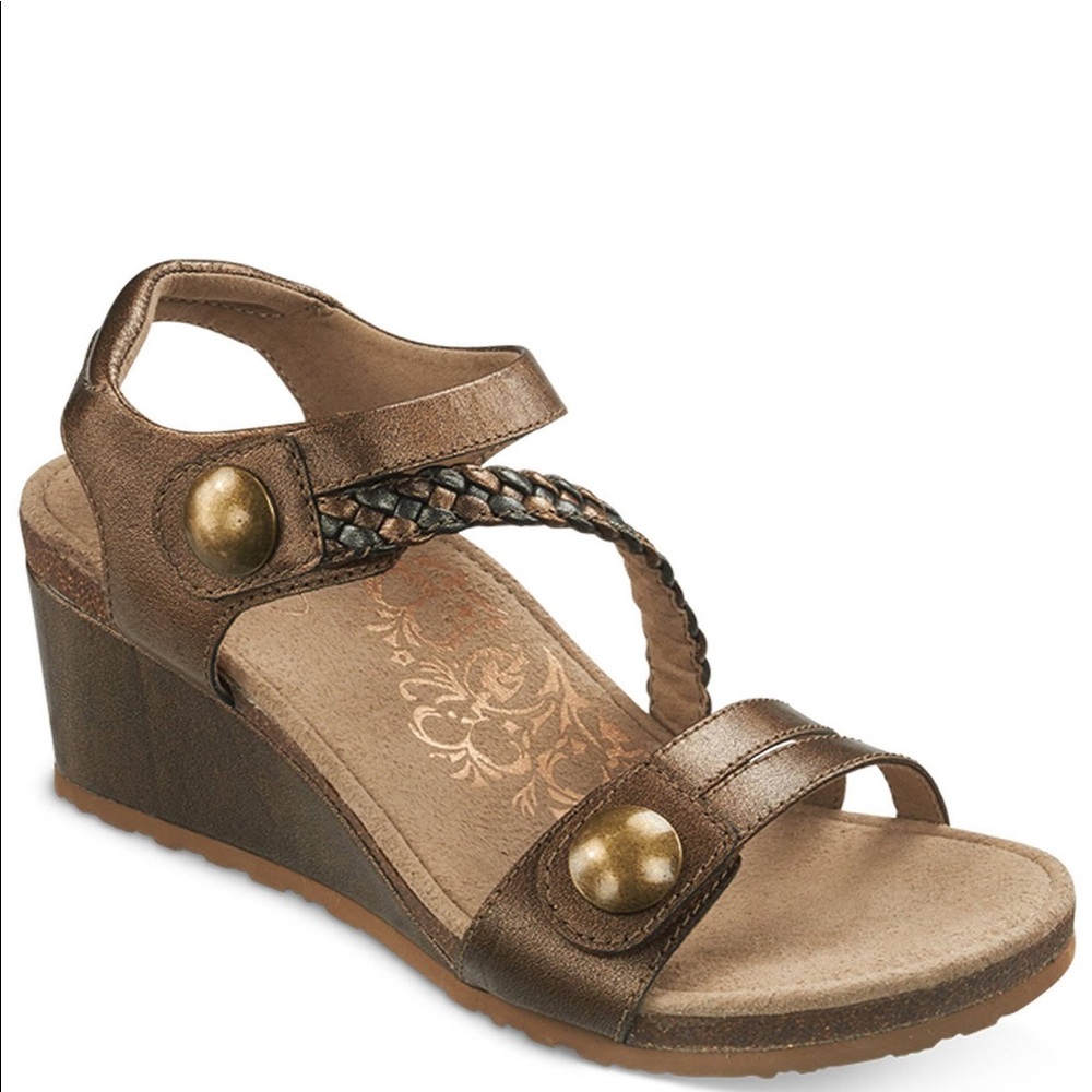 Aetrex Naya Wedge Comfort Sandal Bronze